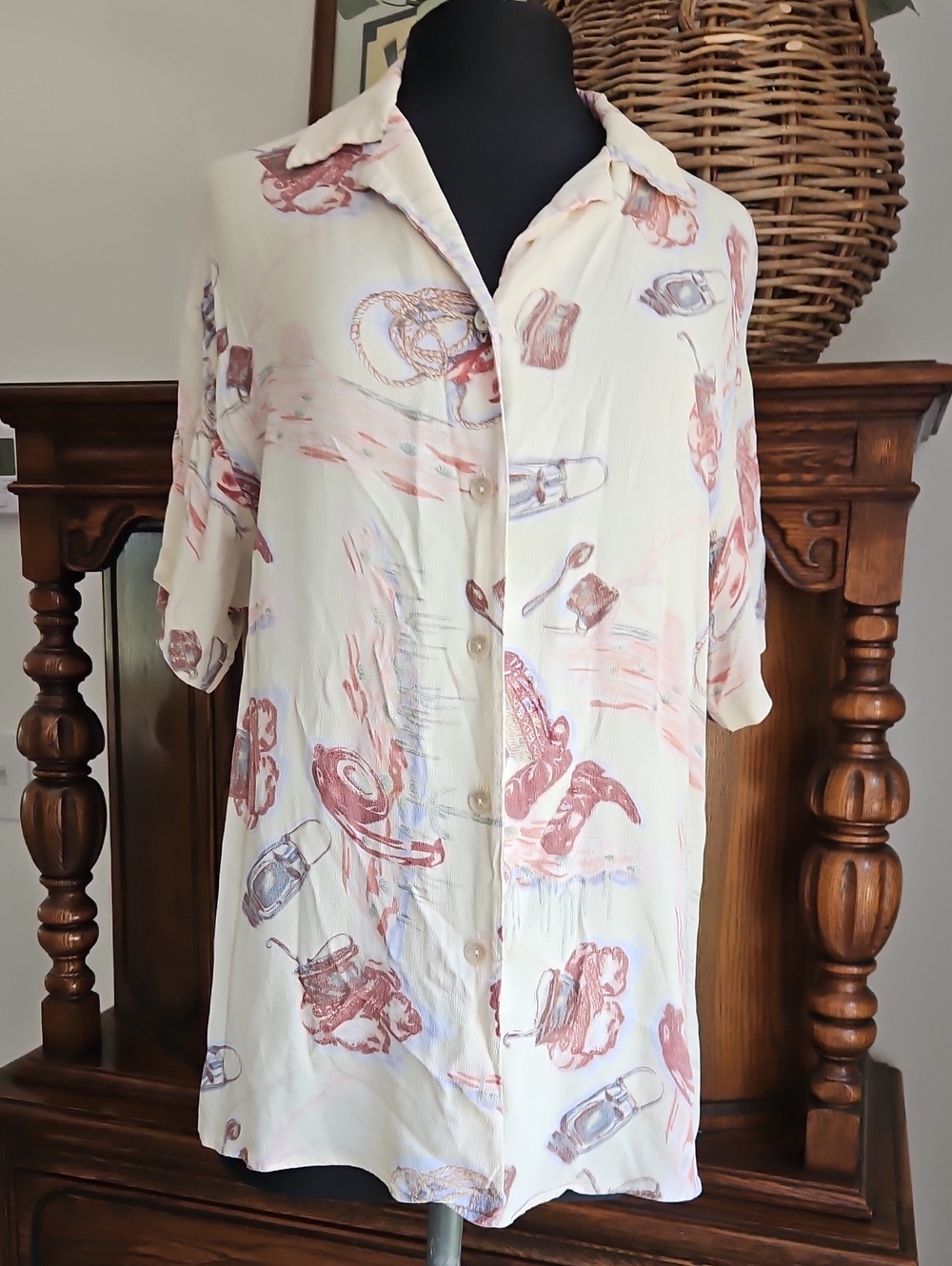 LADY REINER Cowgirl Couture VTG Button Down Shirt. Size L